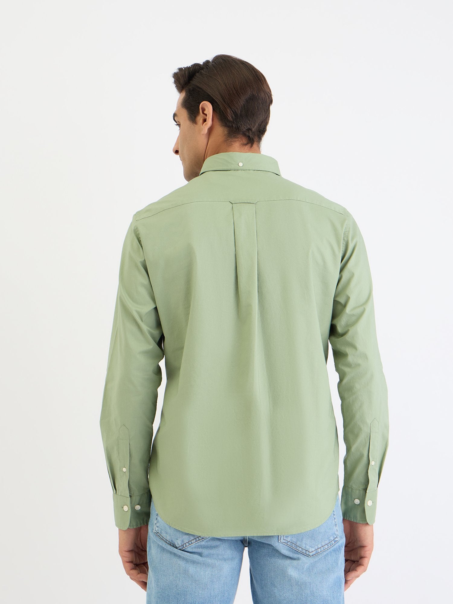 Gant Men Green Solid Collar Shirt