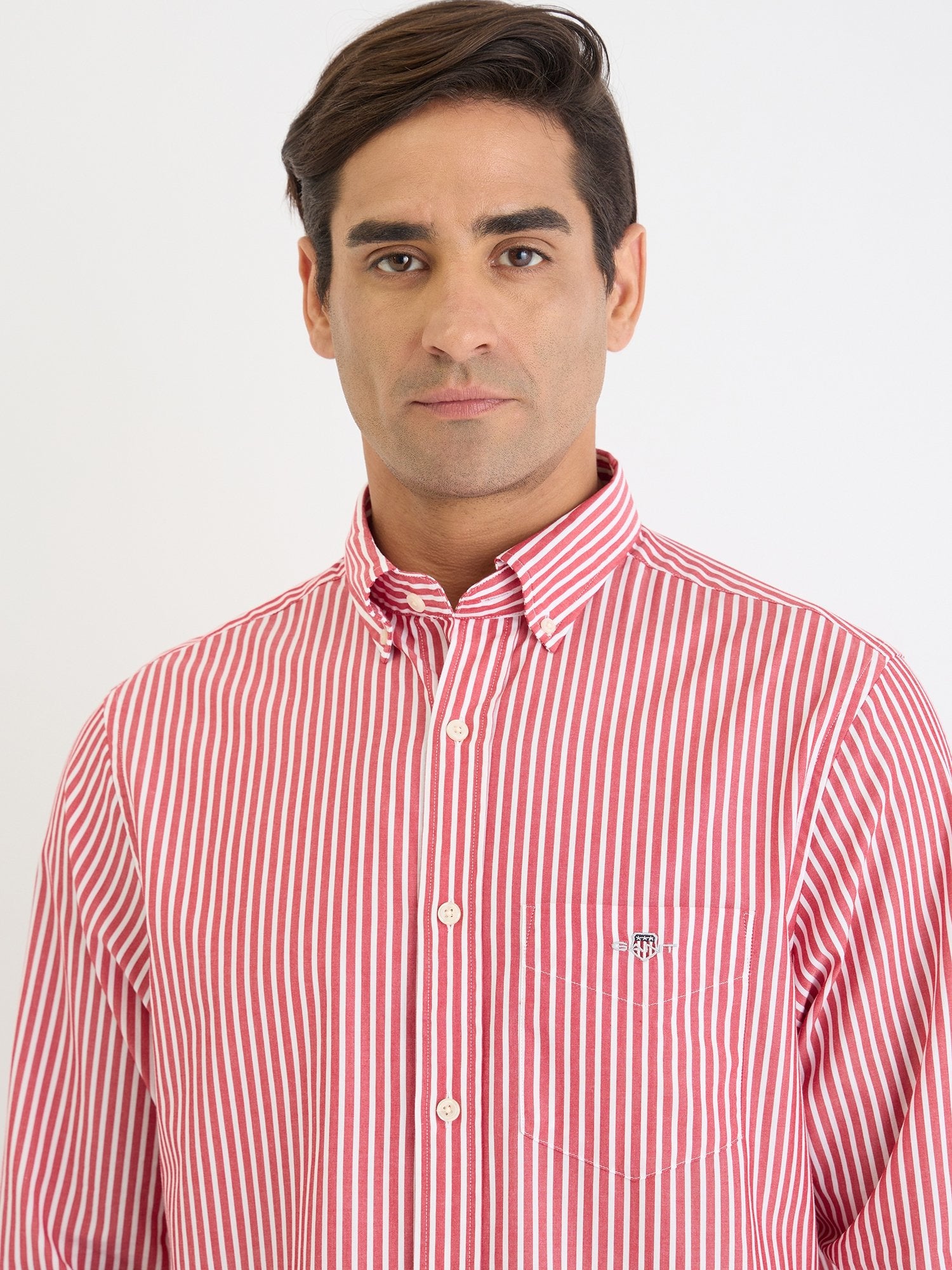 Gant Men Red Striped Collar Shirt