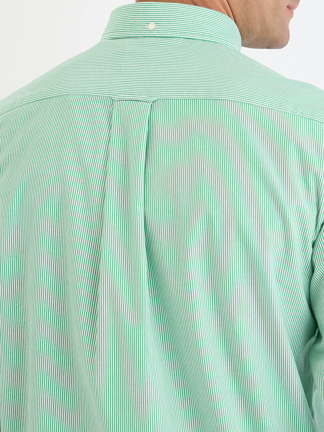 Gant Men Green Striped Collar Shirt