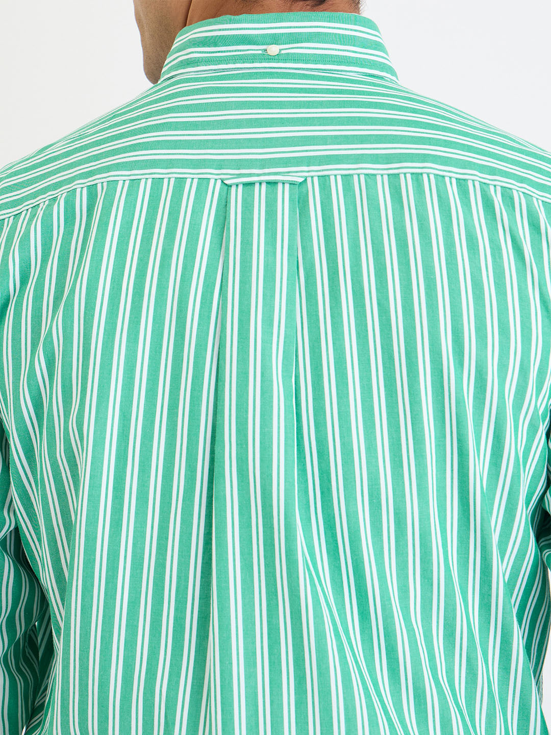 Gant Men Green Striped Collar Shirt