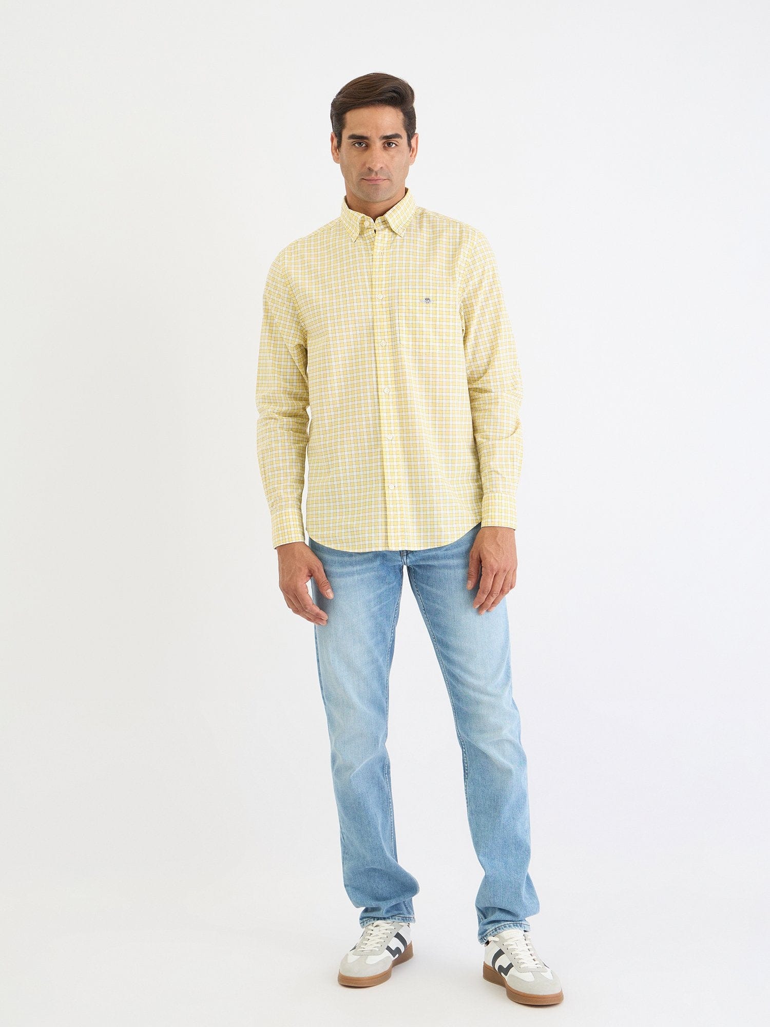 Gant Men Yellow Check Collar Shirt