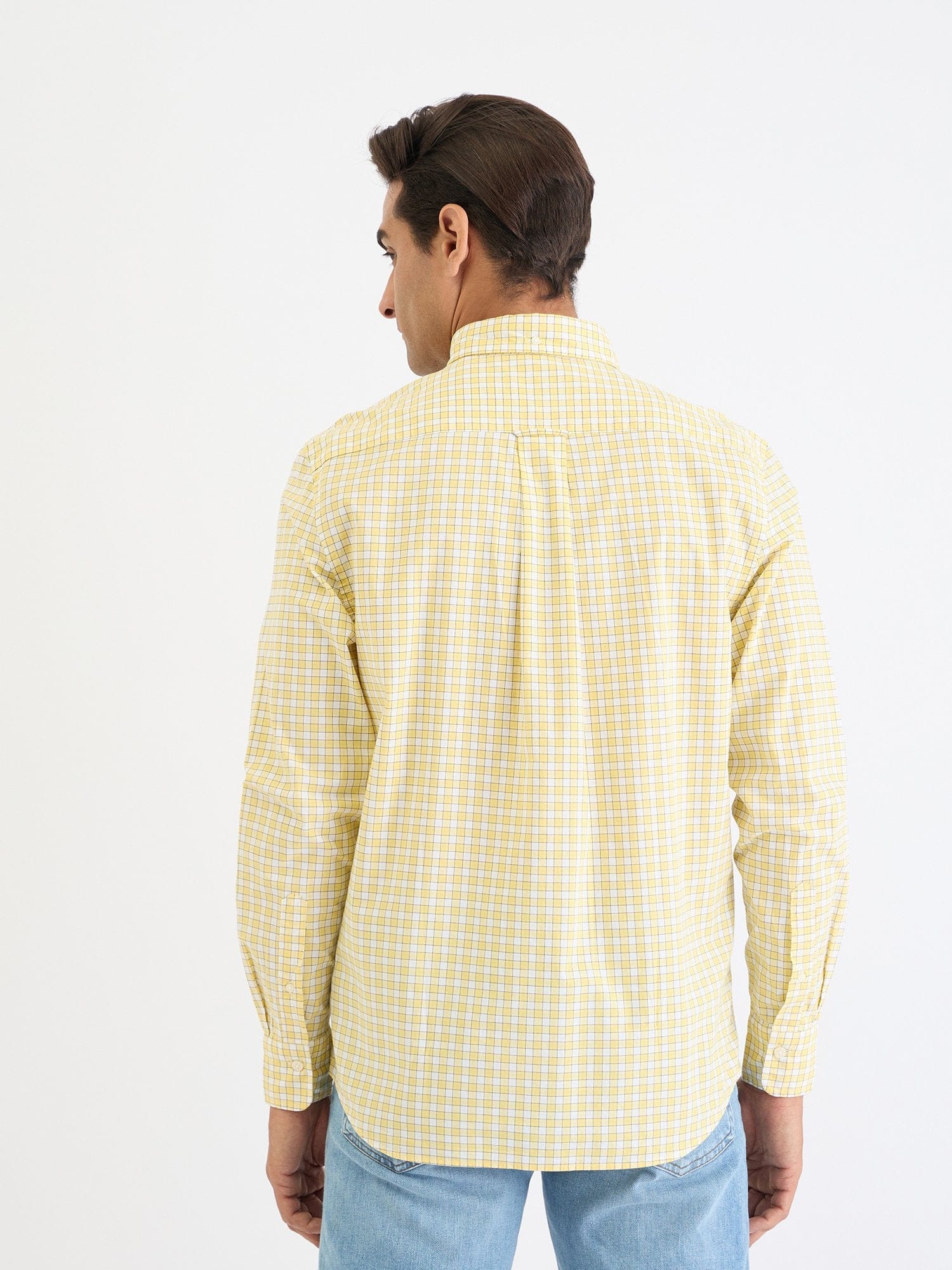 Gant Men Yellow Check Collar Shirt