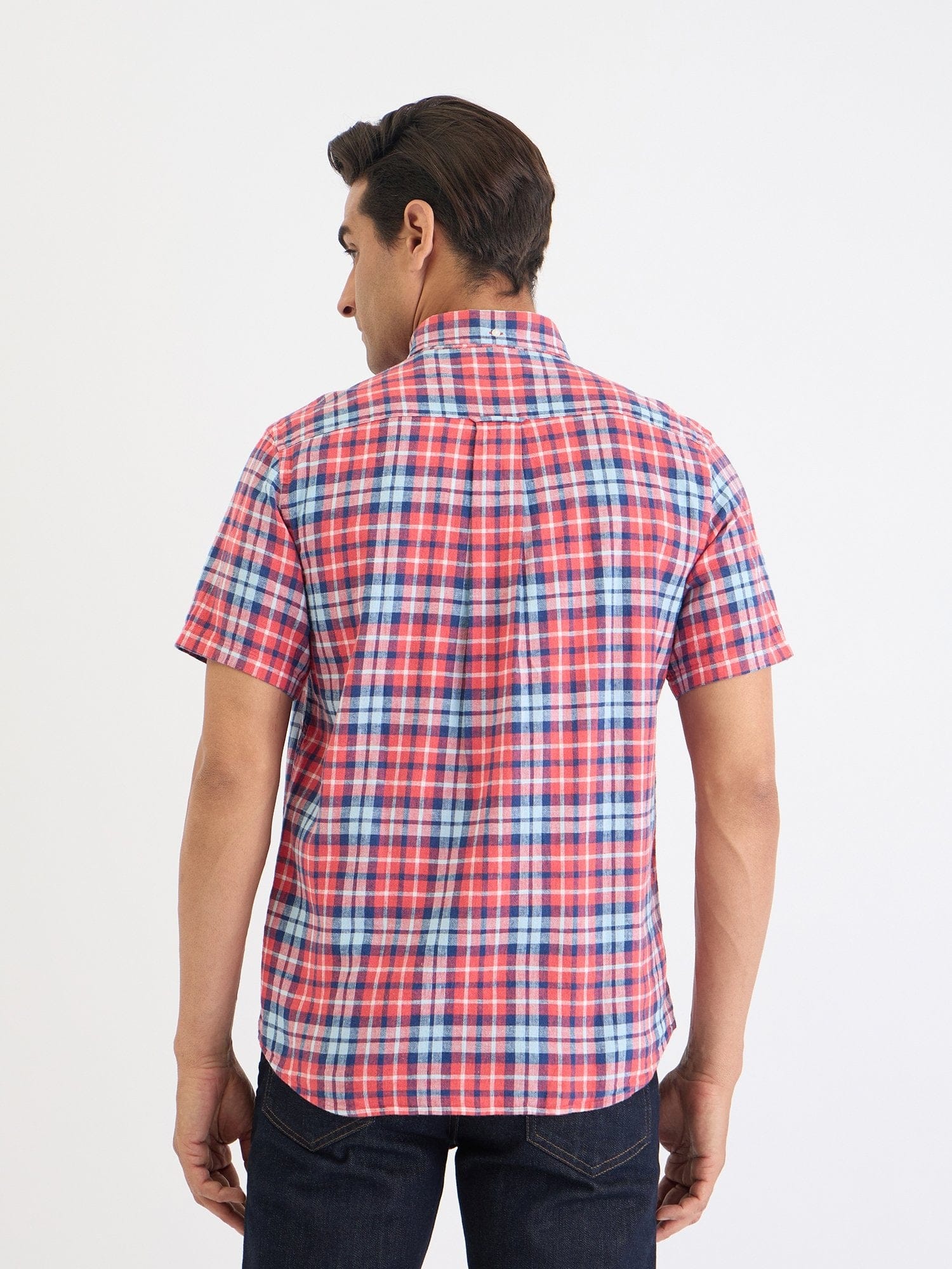 Gant Men Red Check Collar Shirt