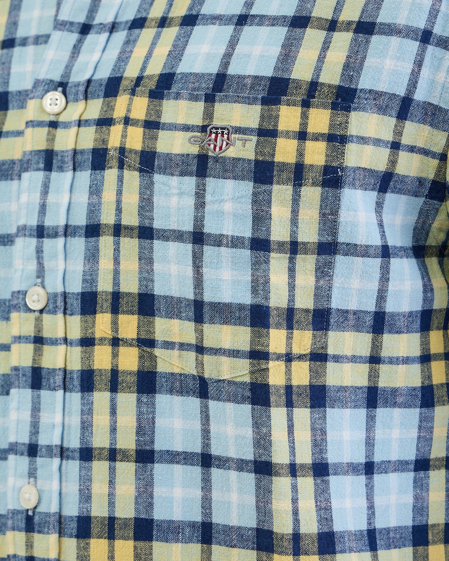 Gant Men Yellow Check Collar Shirt