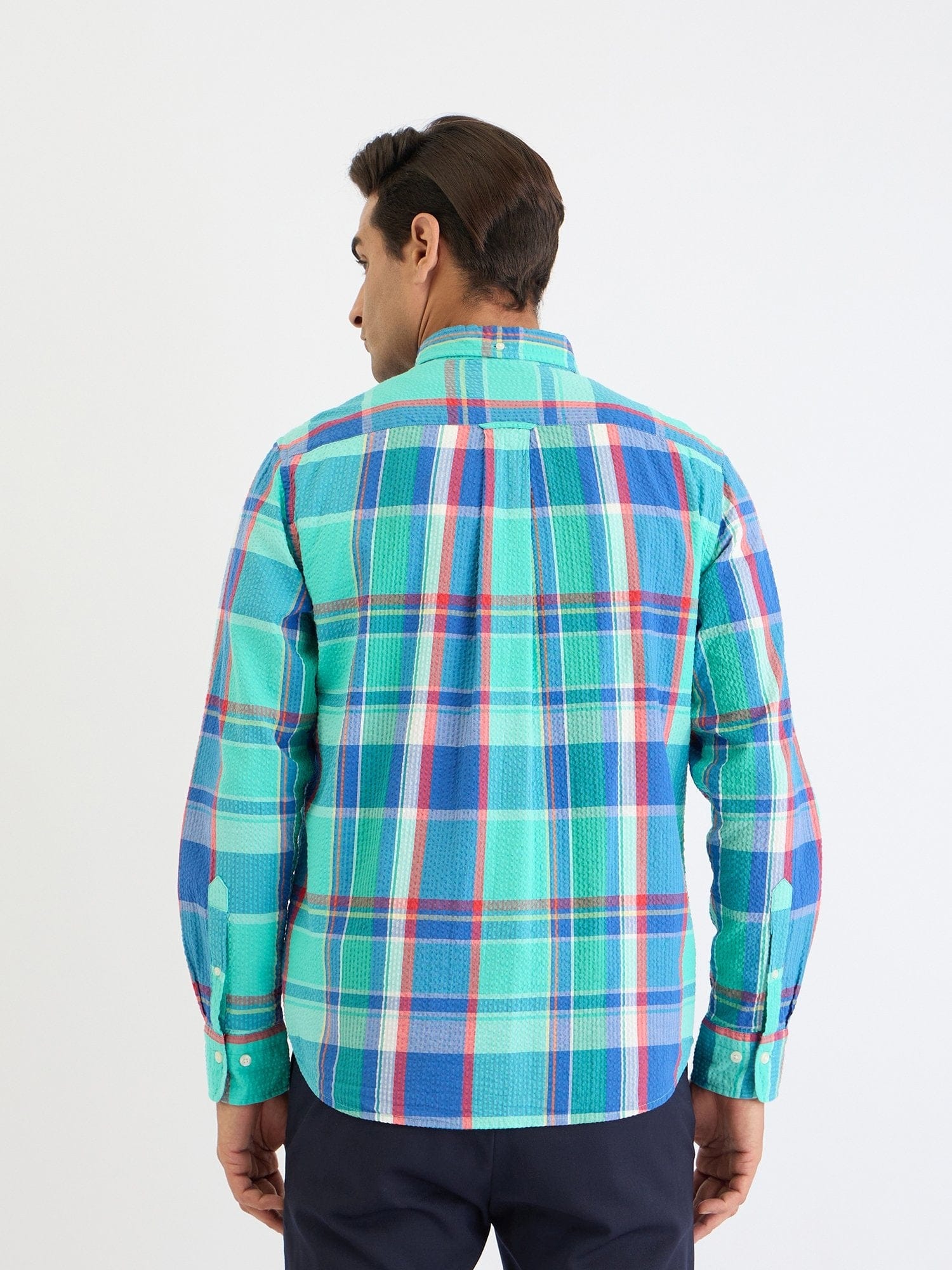 Gant Men Blue Check Collar Shirt