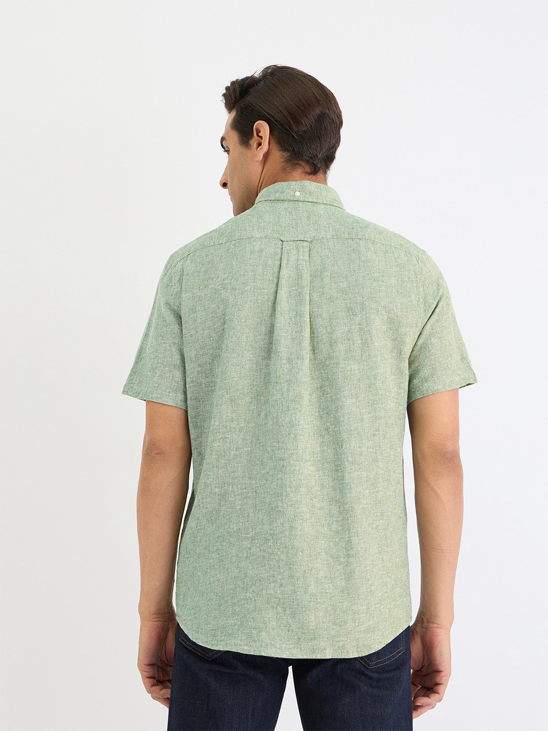 Gant Men Green Solid Collar Shirt