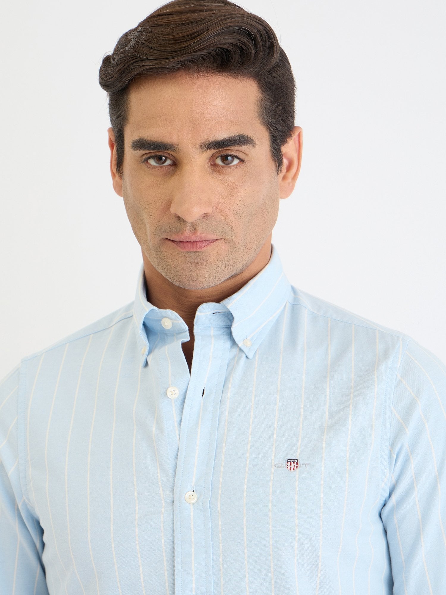 Gant Men Blue Striped Collar Shirt