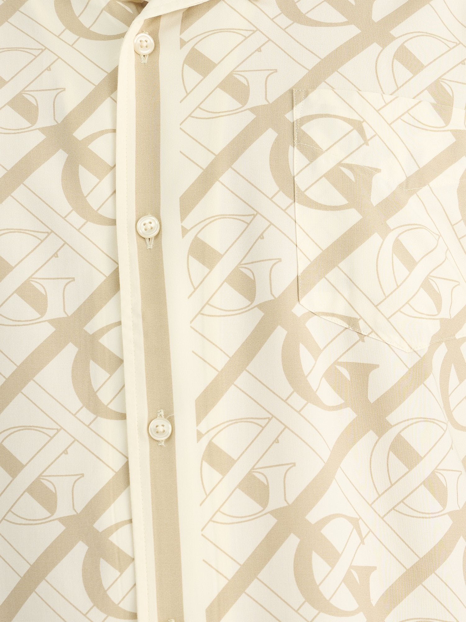 Gant Men Beige Regular Fit Printed Collar Neck Shirt