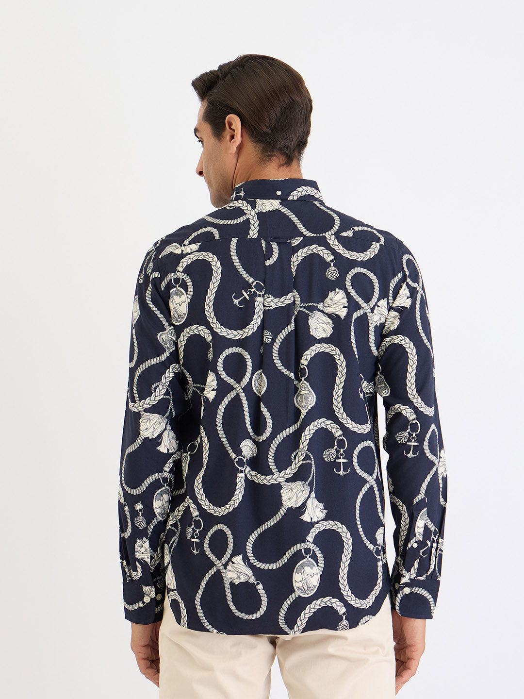 Gant Men Blue Printed Collar Shirt