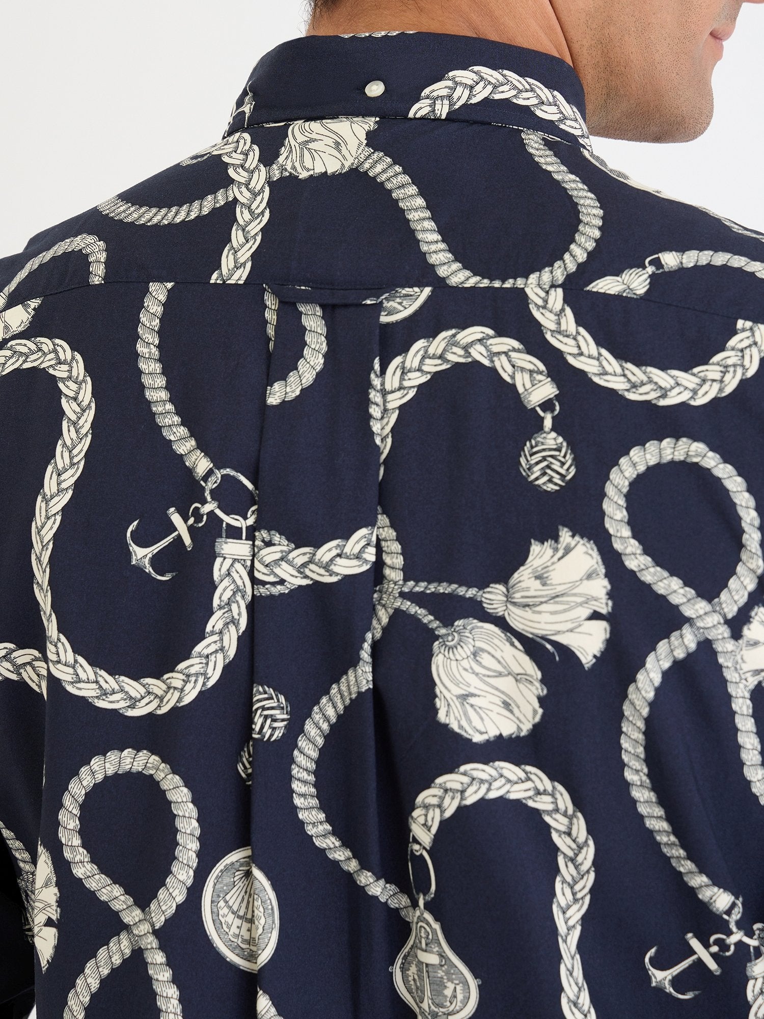 Gant Men Blue Printed Collar Shirt