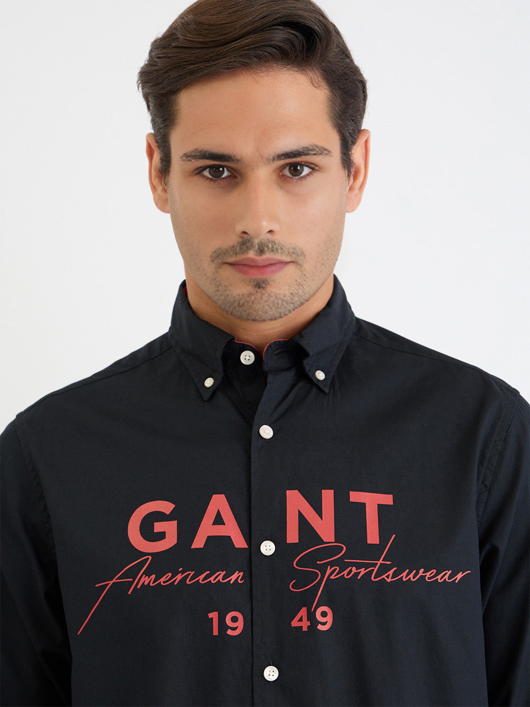 Gant Men Black Printed Collar Shirt