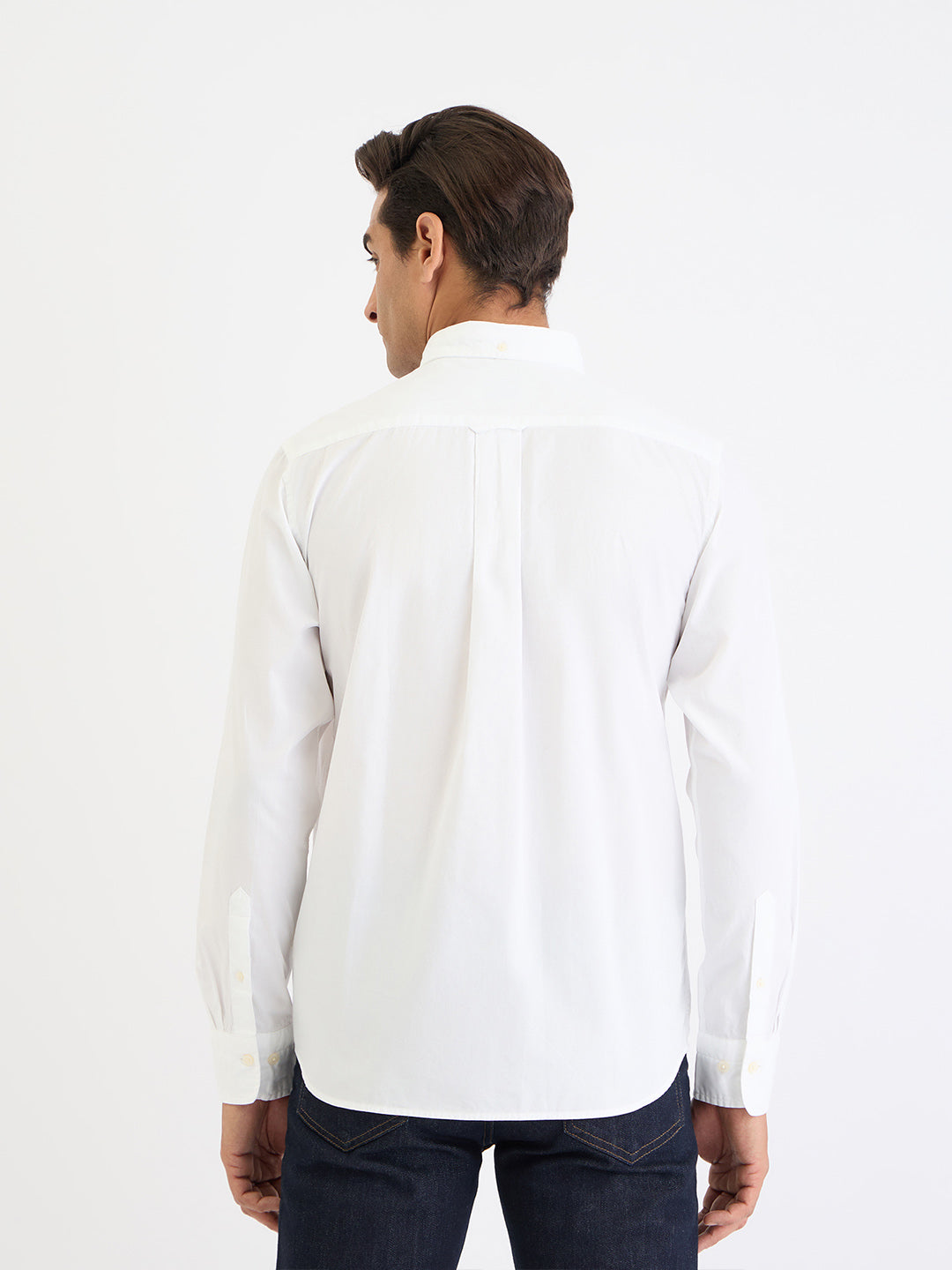 Gant Men White Solid Collar Shirt