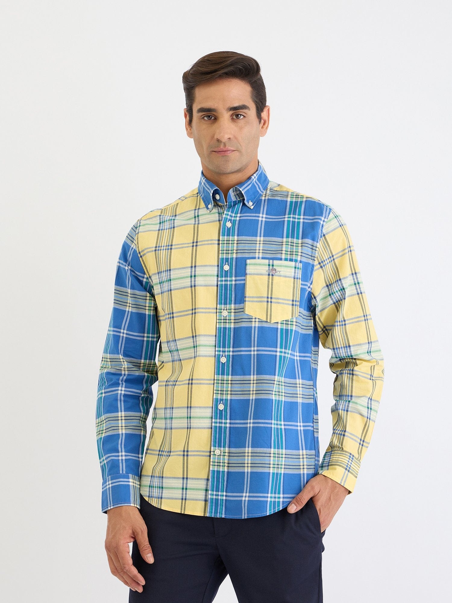 Gant Men Yellow Check Collar Shirt