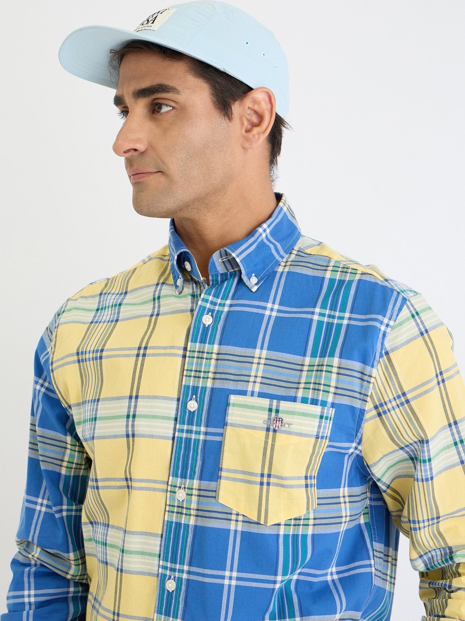 Gant Men Yellow Check Collar Shirt