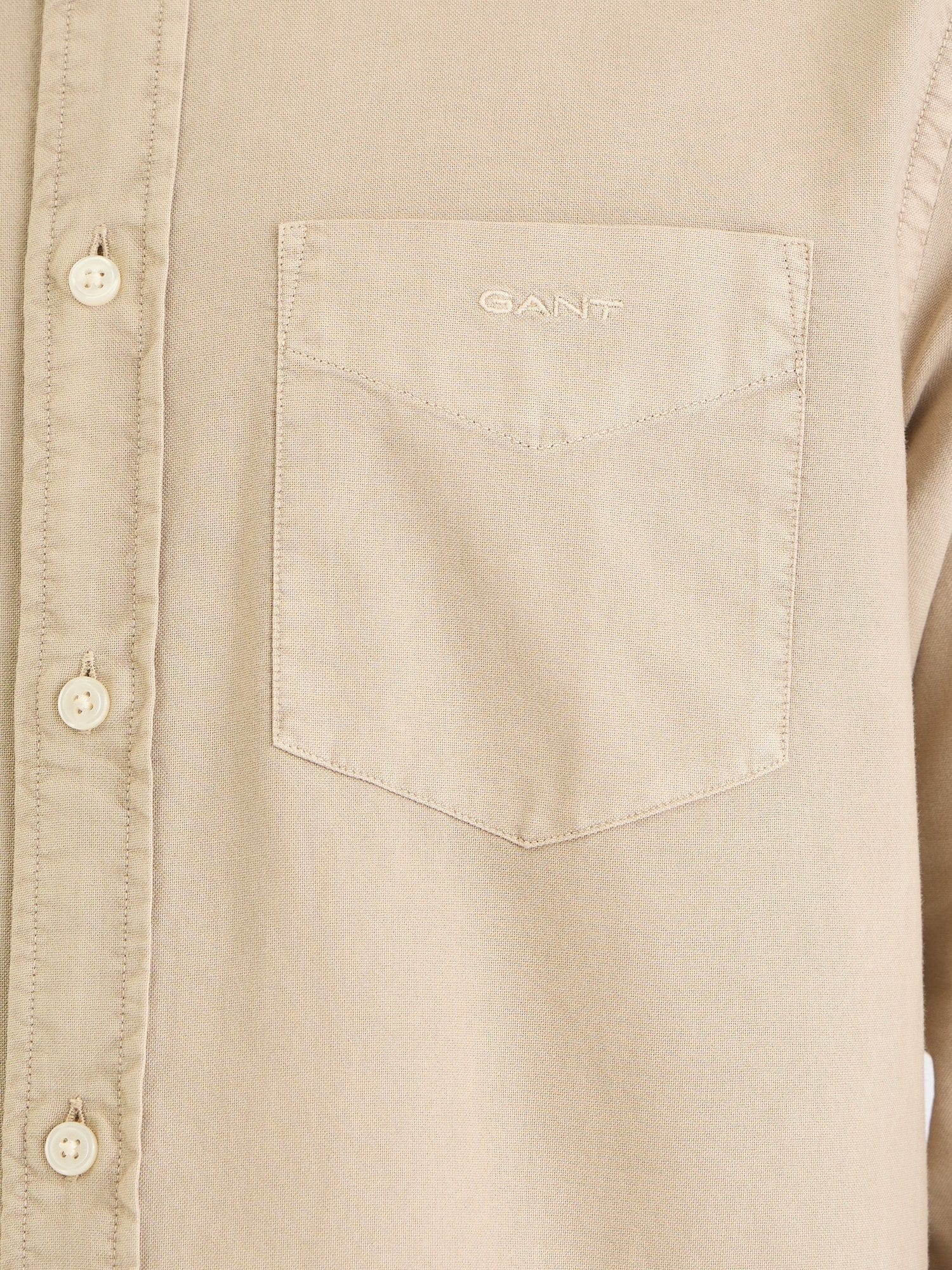 Gant Men Beige Solid Collar Shirt