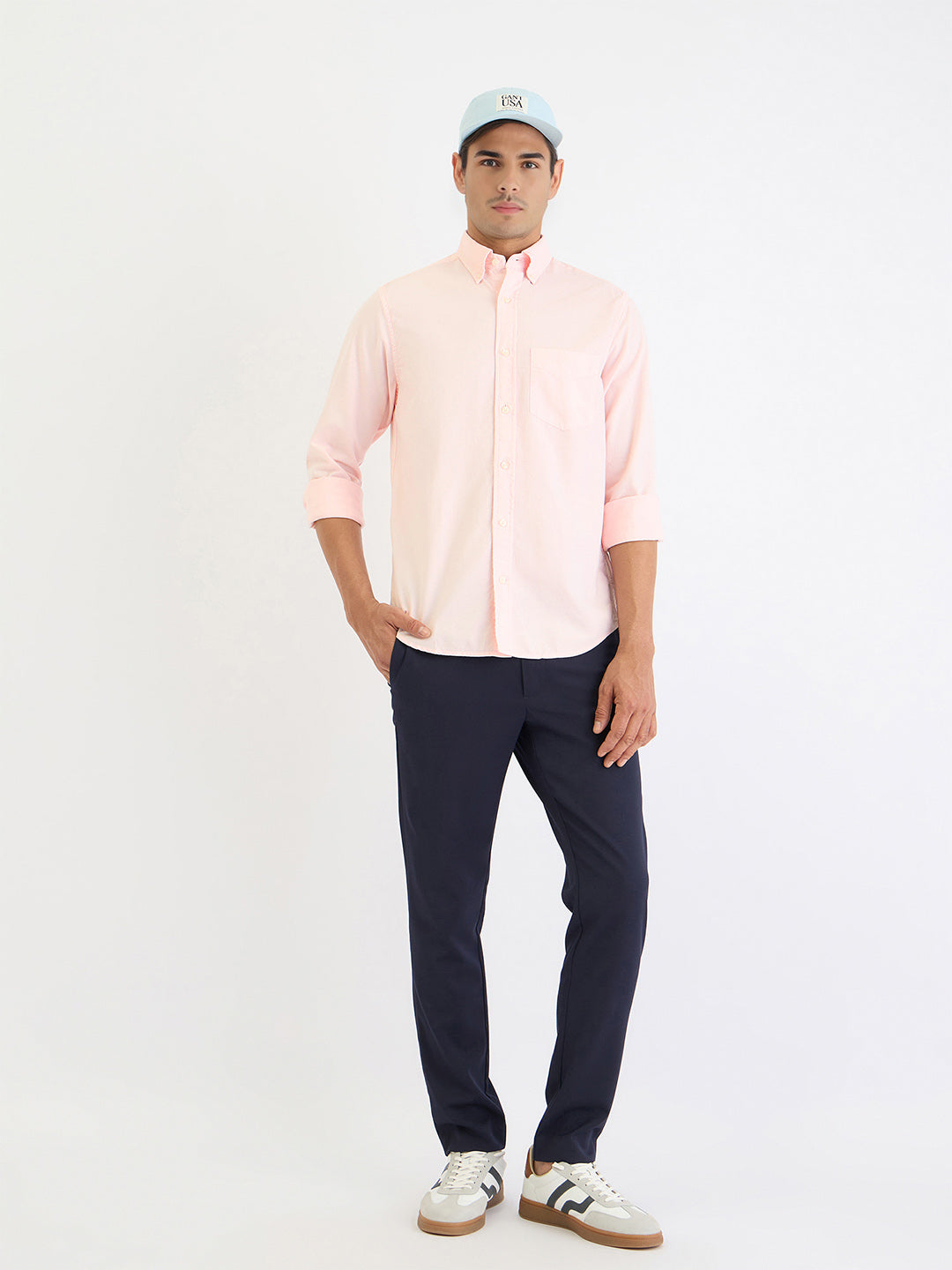 Gant Men Pink Solid Collar Shirt