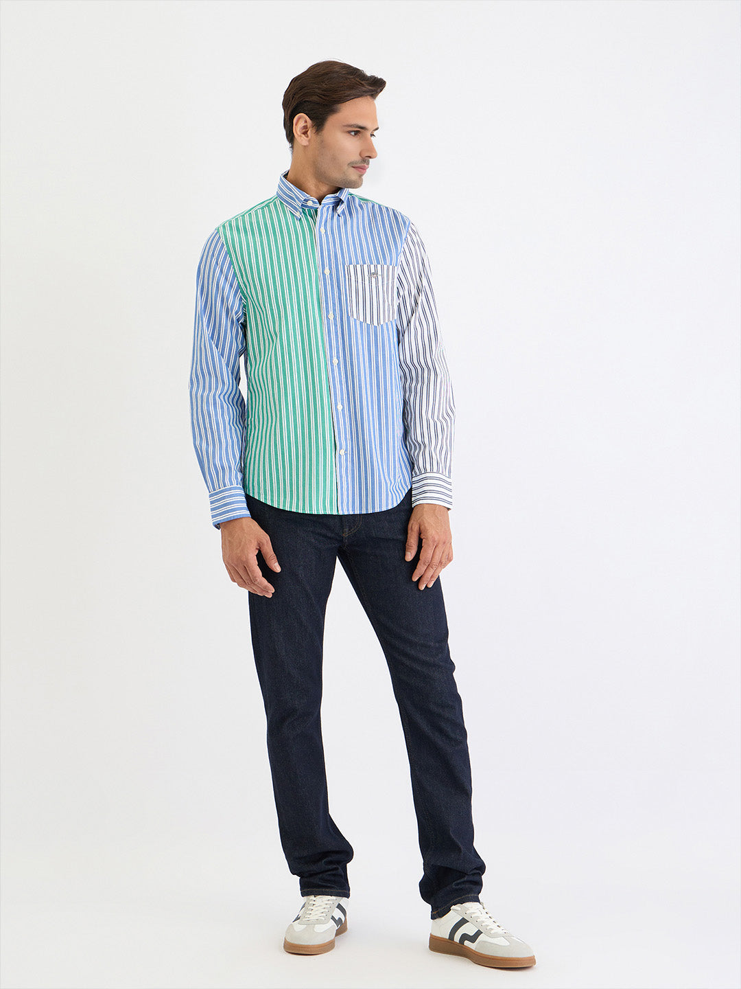 Gant Men Blue Striped Collar Shirt