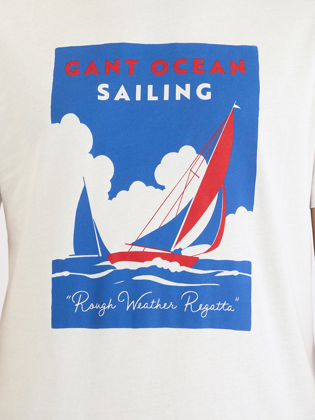 Gant Men White Solid Round Neck Tshirt