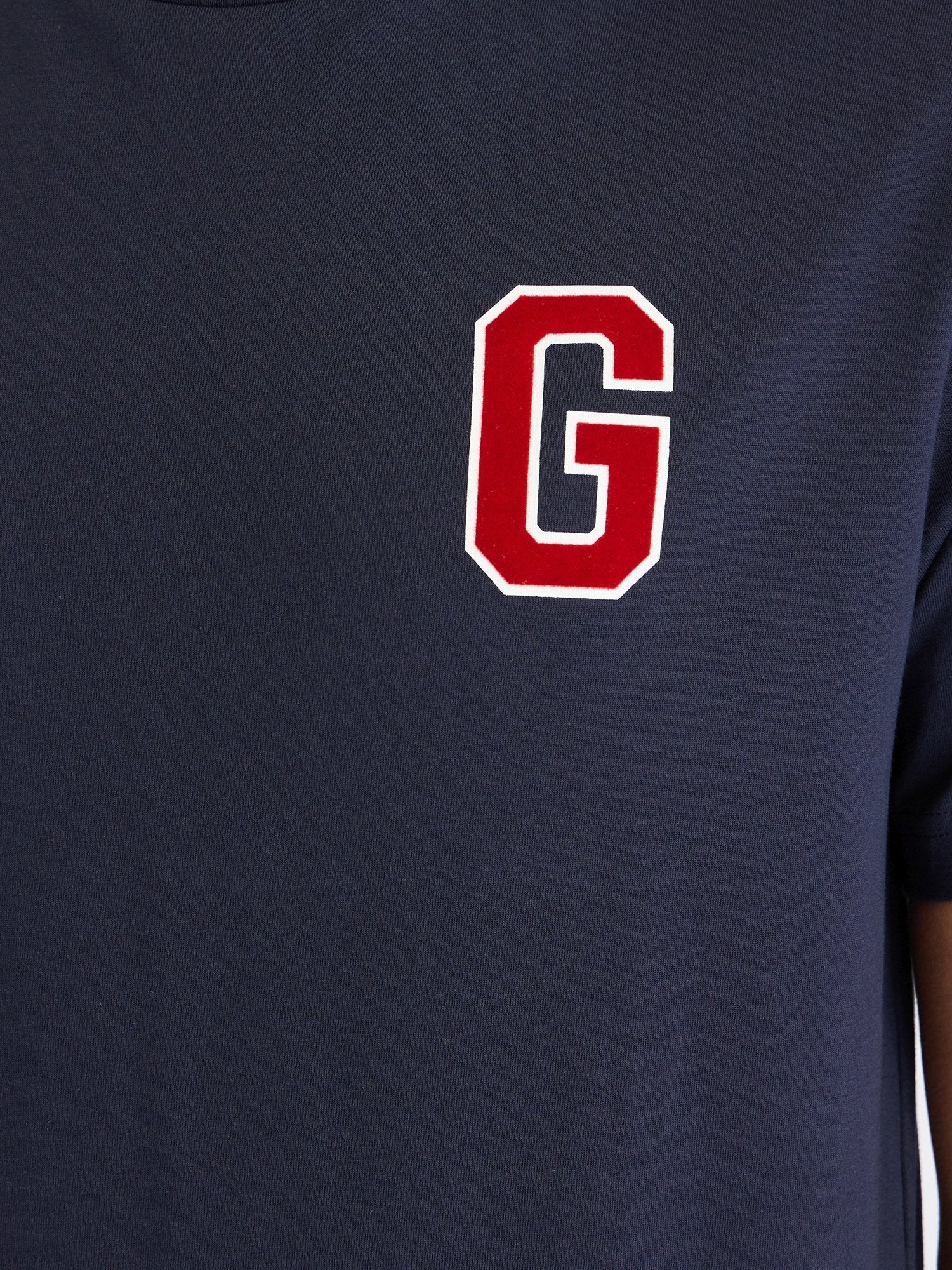 Gant Men Blue Solid Crew Neck Tshirt