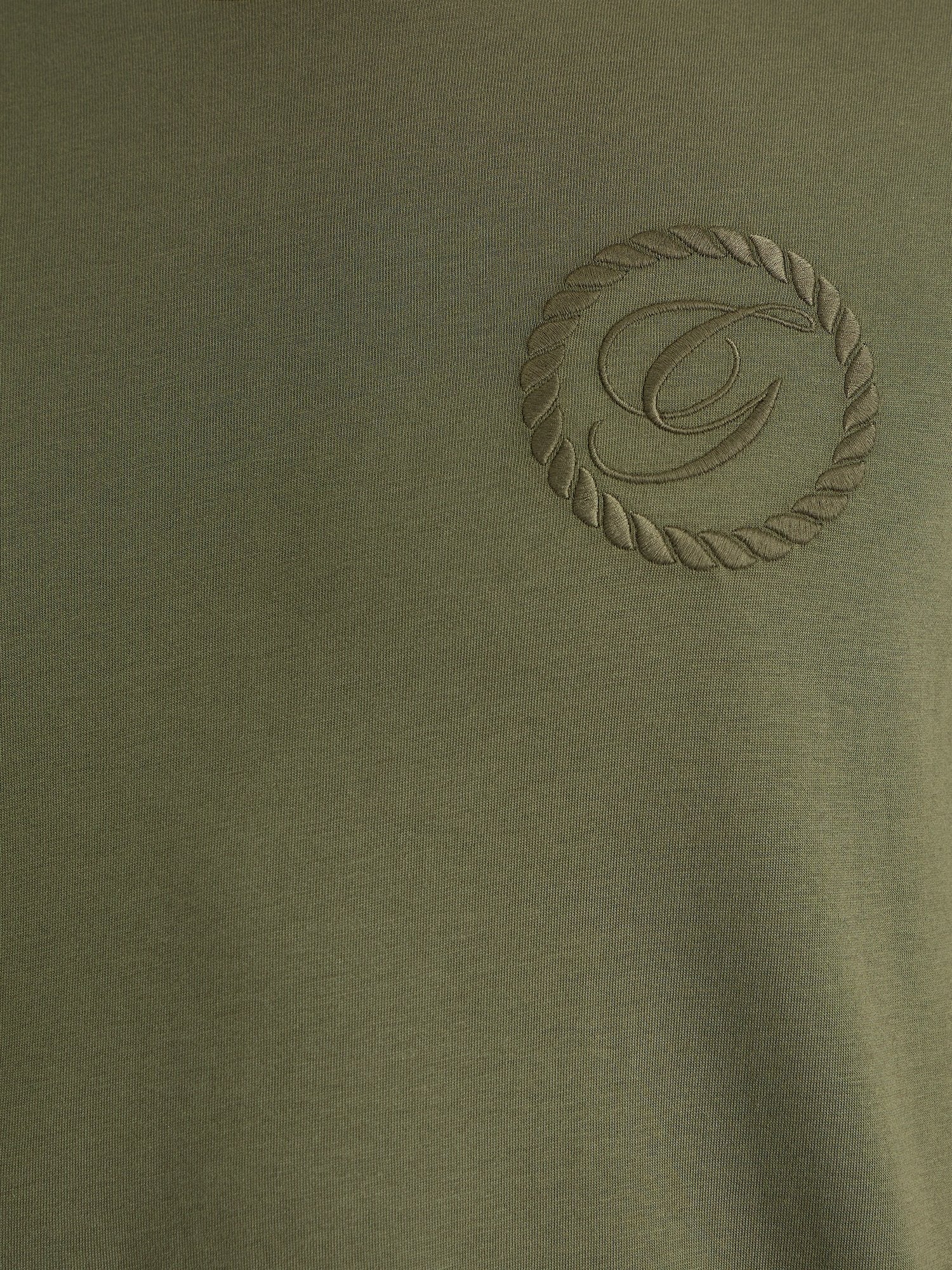 Gant Men Green Regular Fit Solid Crew Neck Tshirt