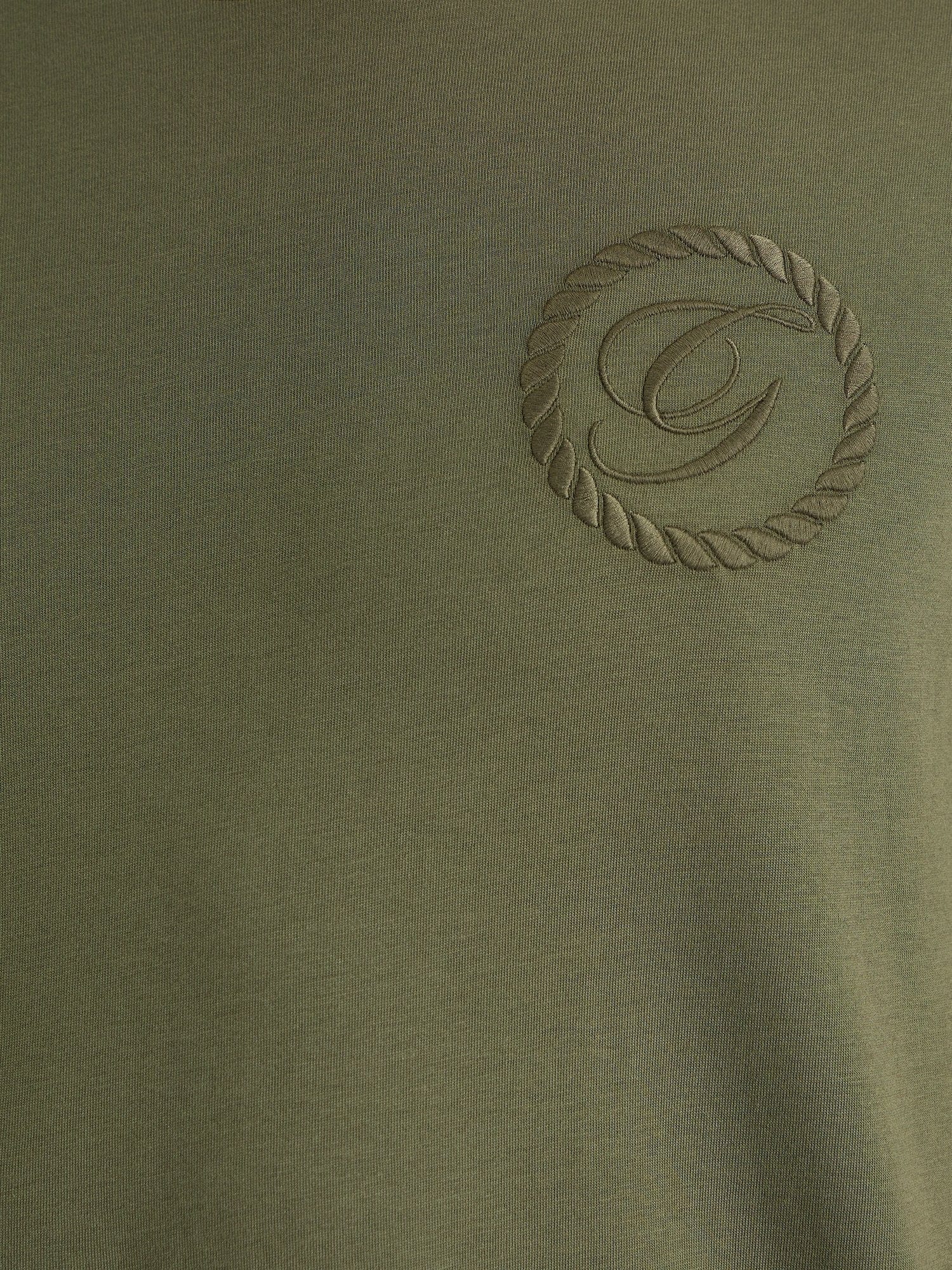 Gant Men Green Regular Fit Solid Crew Neck Tshirt