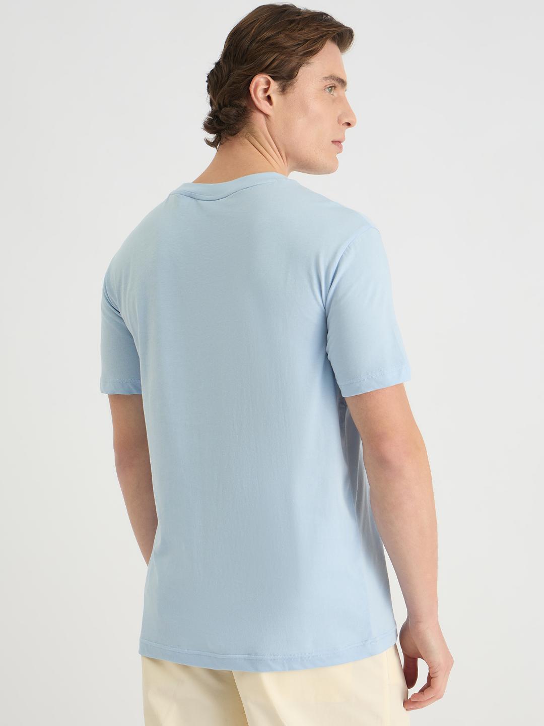 Gant Men Blue Regular Fit Solid Crew Neck Tshirt