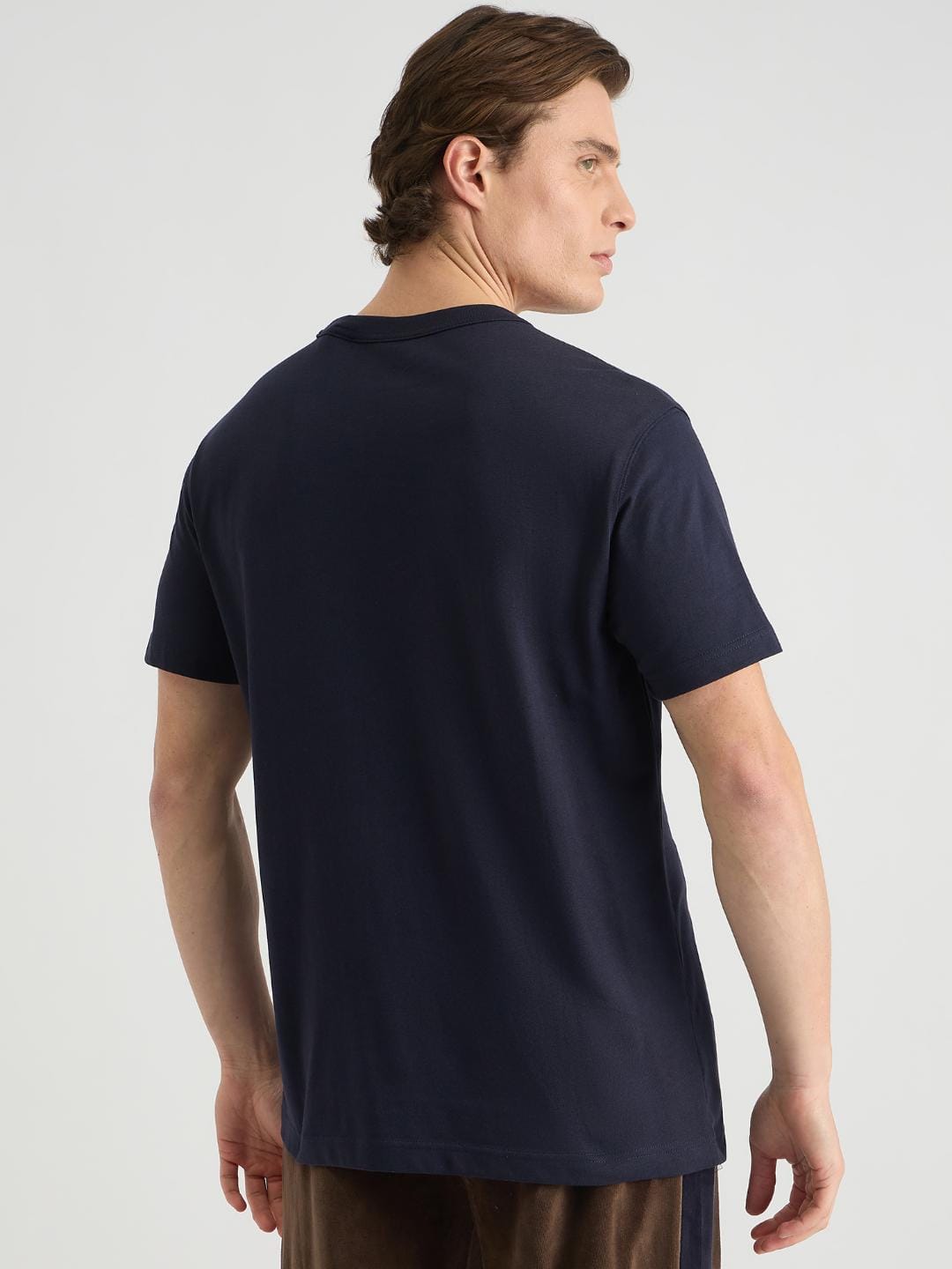 Gant Men Blue Regular Fit Solid Crew Neck Tshirt