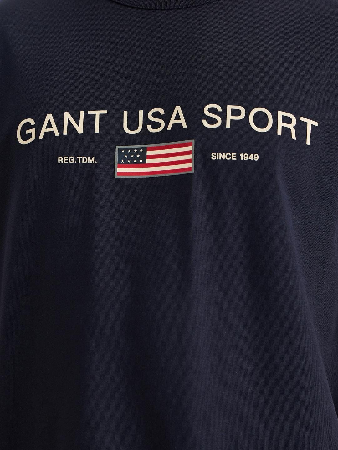 Gant Men Blue Regular Fit Solid Crew Neck Tshirt