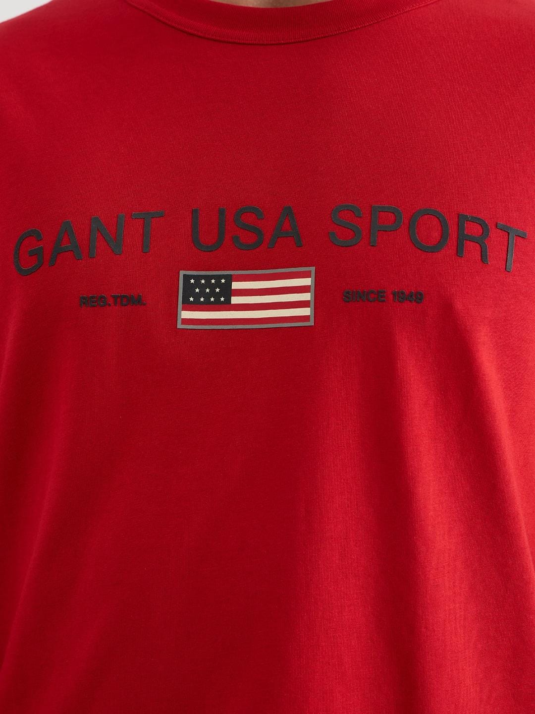 Gant Men Red Regular Fit Solid Crew Neck Tshirt