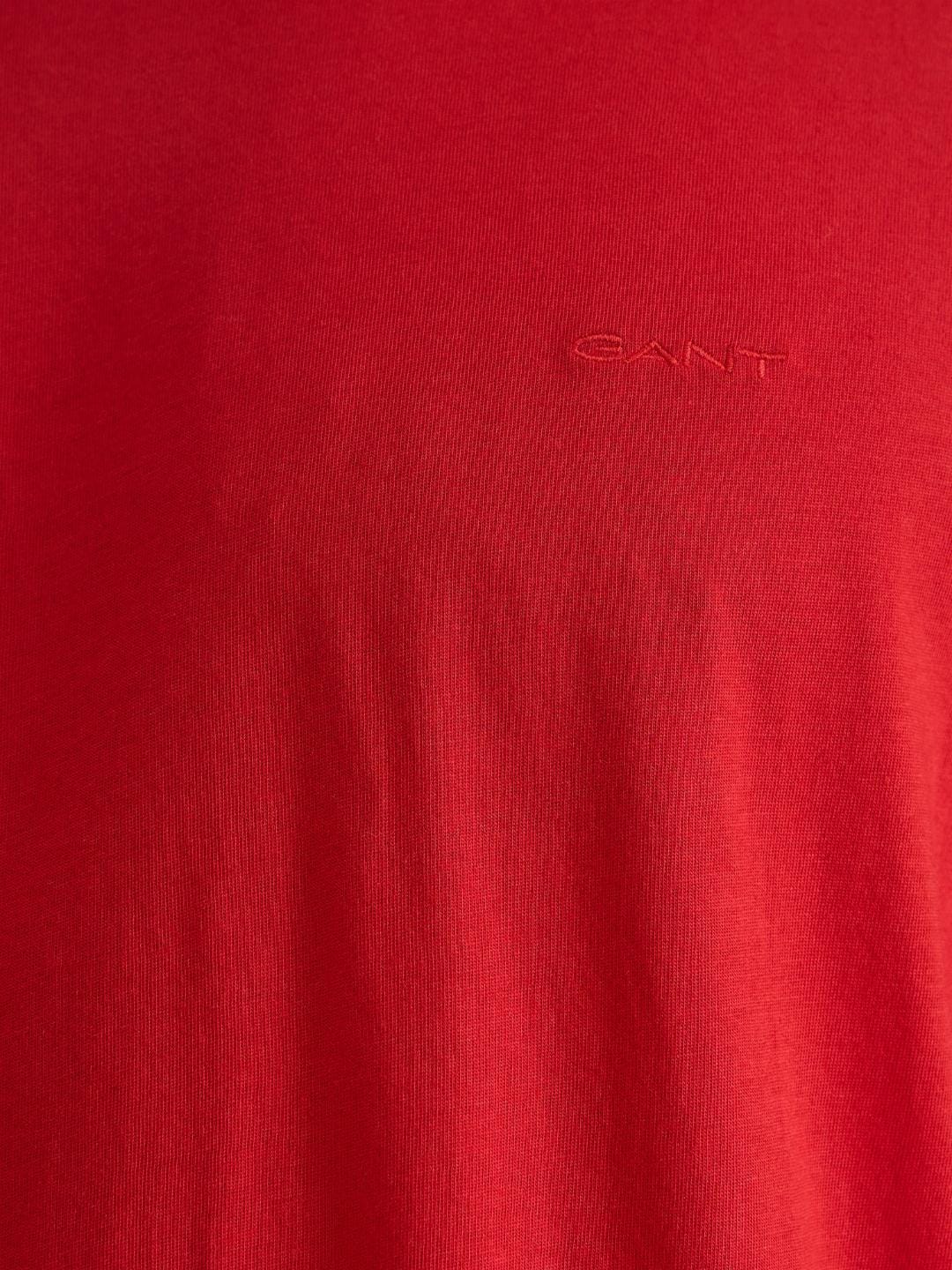 Gant Men Red Regular Fit Solid Crew Neck Tshirt