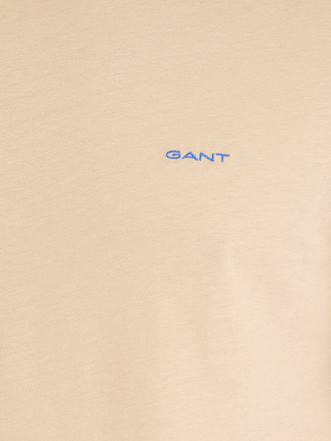 Gant Men Beige Solid Round Neck Tshirt
