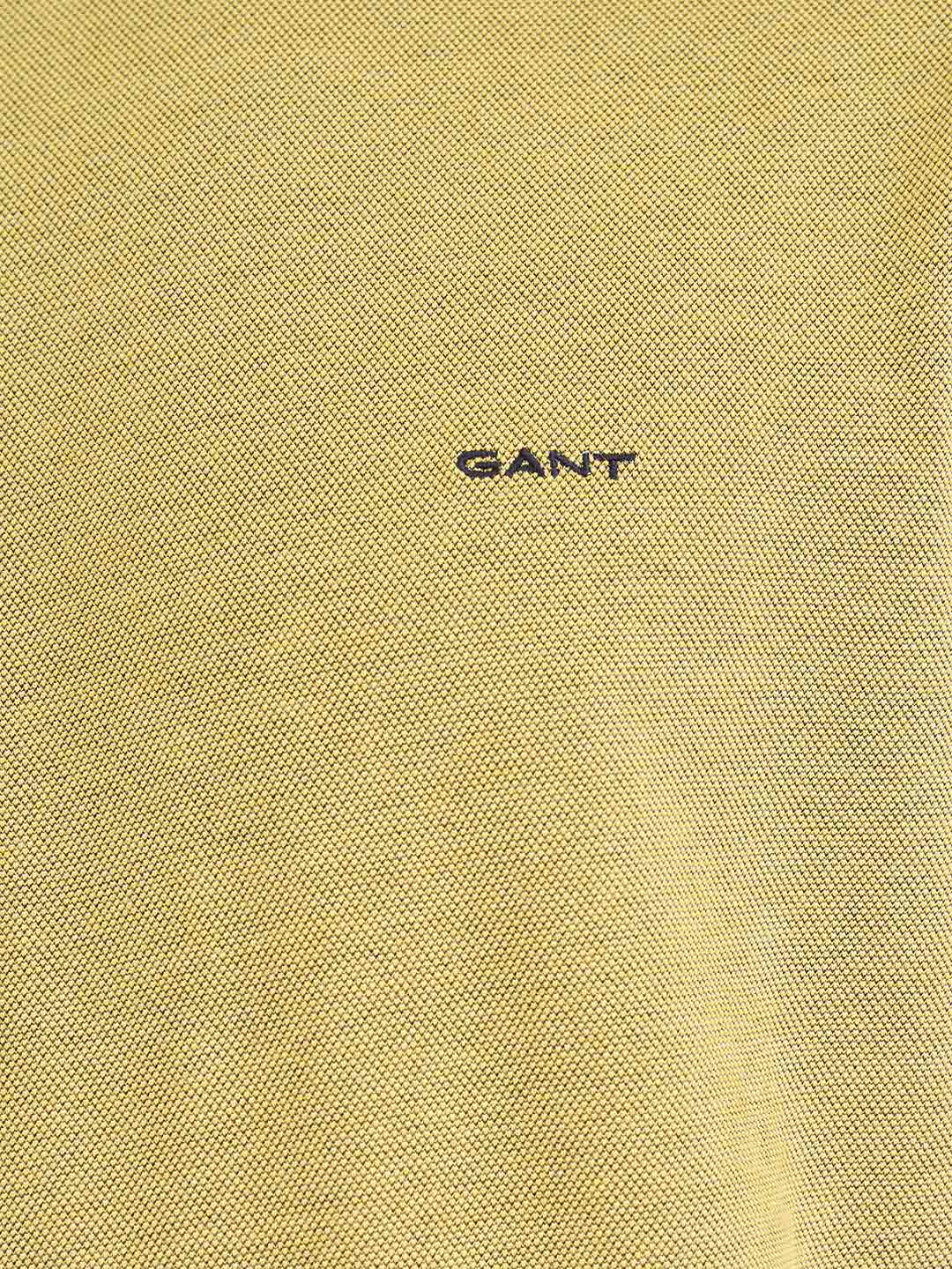 Gant Men Yellow Solid Round Neck Tshirt