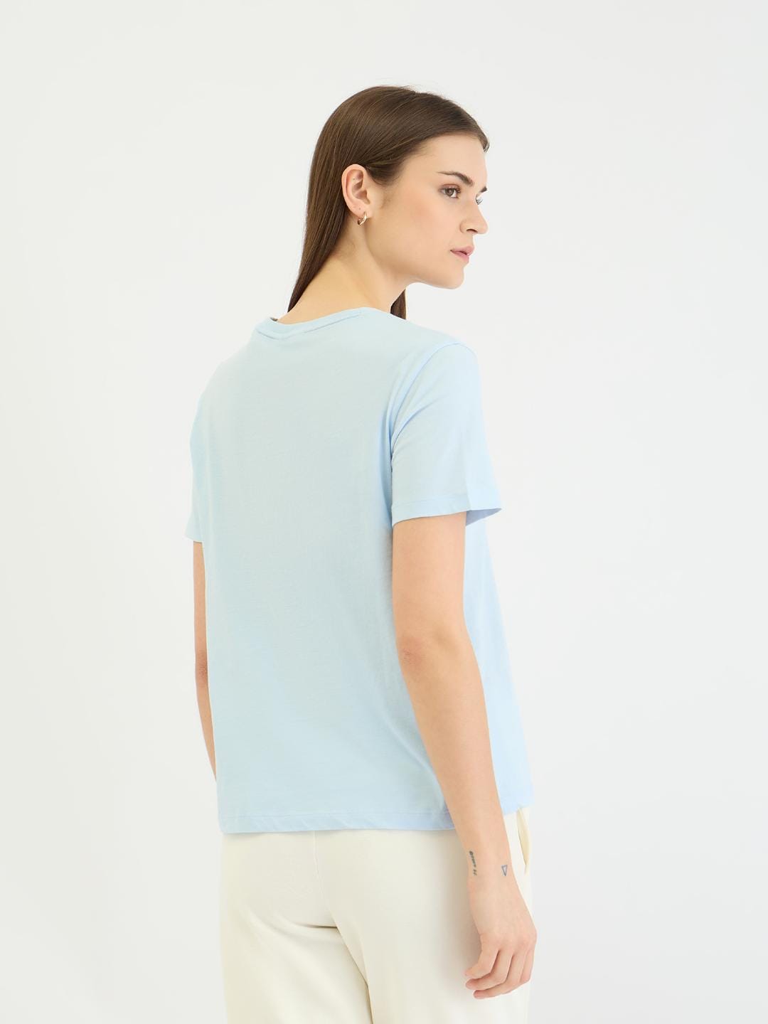 Gant Women Blue Graphic Crew Neck Tshirt