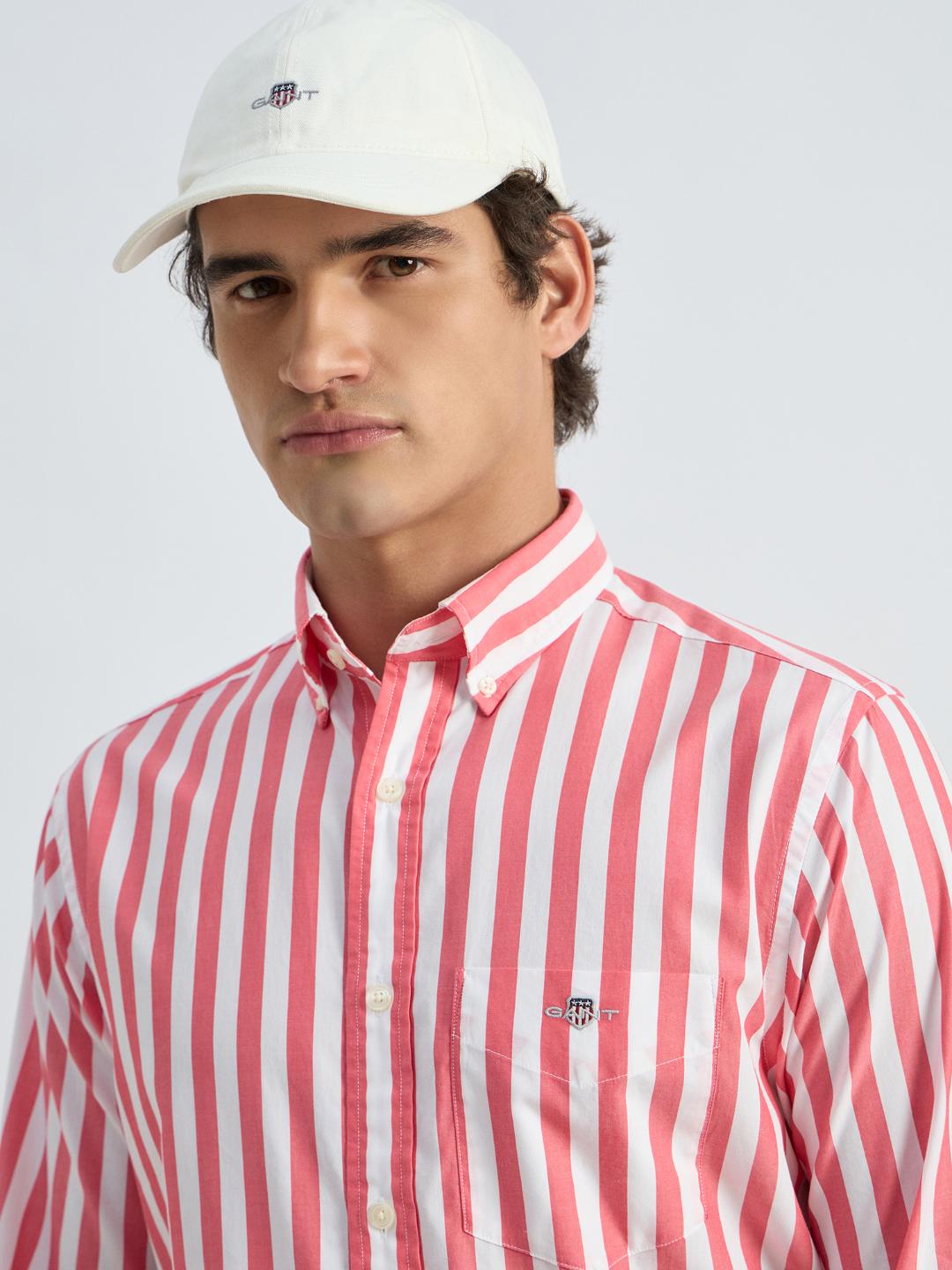 Gant Men Red Striped Collar Shirt