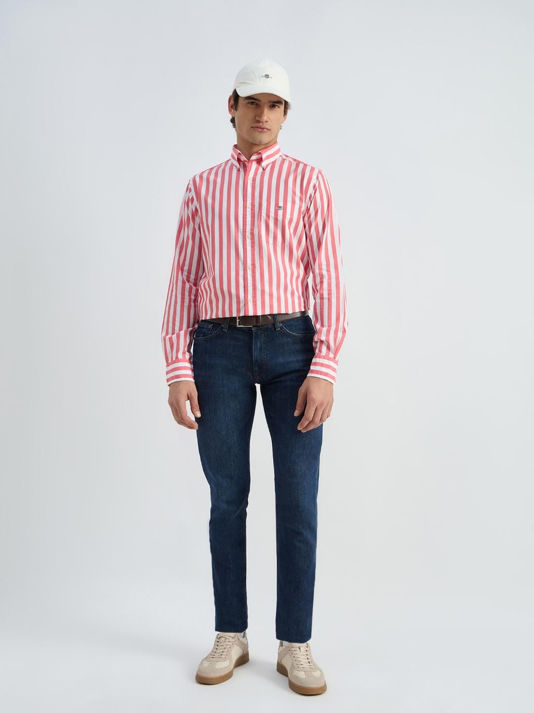 Gant Men Red Striped Collar Shirt