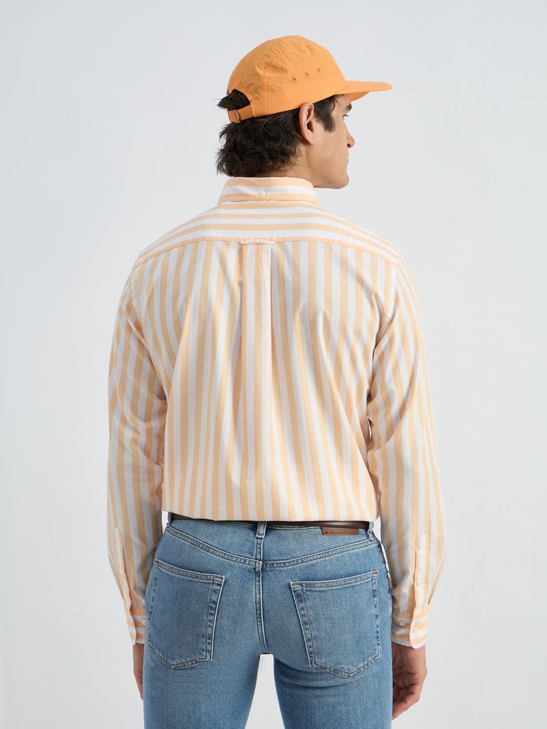 Gant Men Orange Striped Collar Shirt