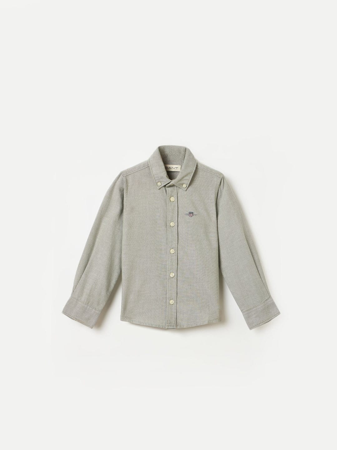 Gant Boys Green Solid Collar Shirt
