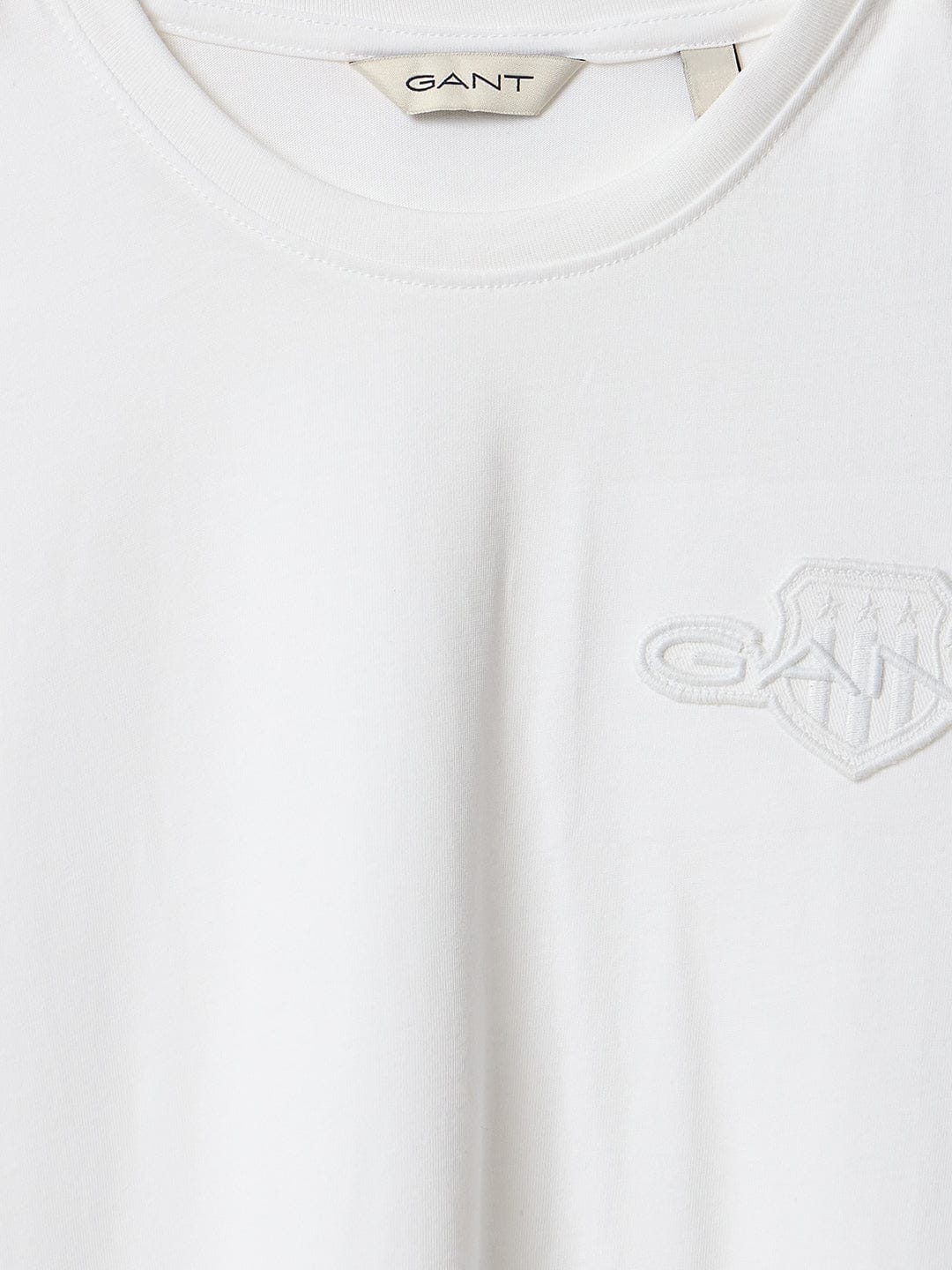 Gant Boys White Graphic Round Neck Tshirt
