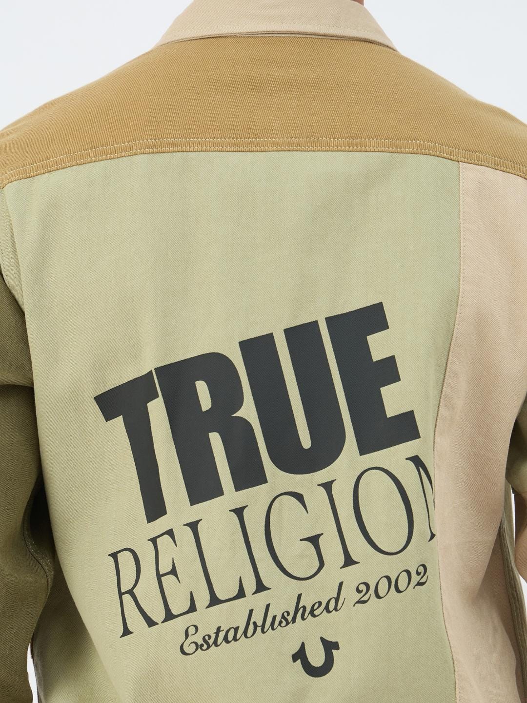 True Religion Men Beige Solid Collar Shirt