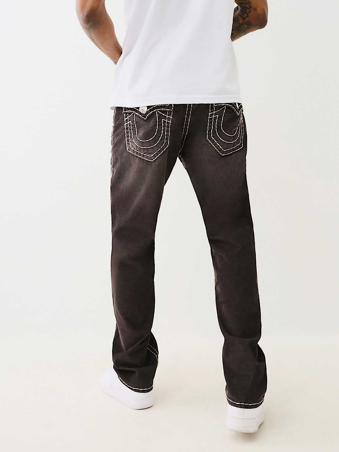 True Religion Men SUPER T Ricky Straight Fit Pure Cotton Mid Rise Jeans