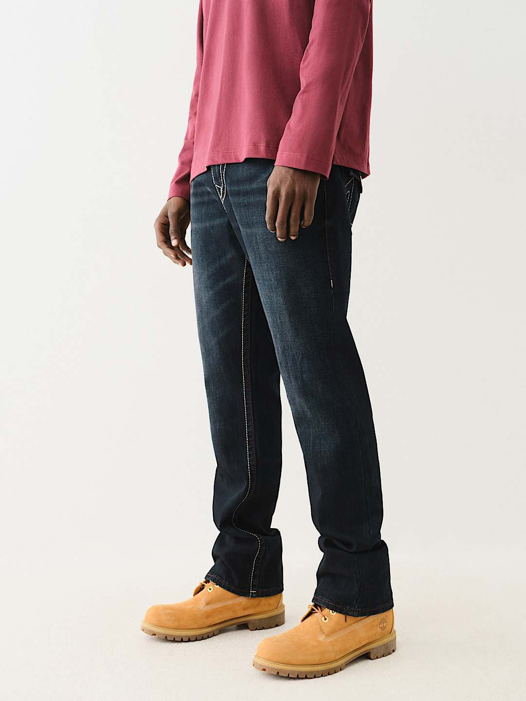 True Religion Men BIG T Ricky Straight Fit Dark Wash Jeans