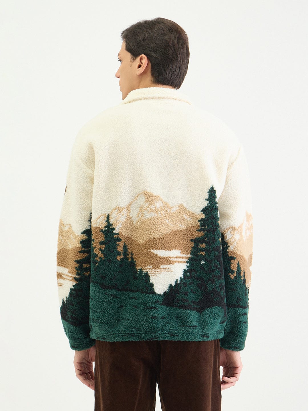 Gant Men Relaxed Multicolour Printed Jacquard Fleece Sweater