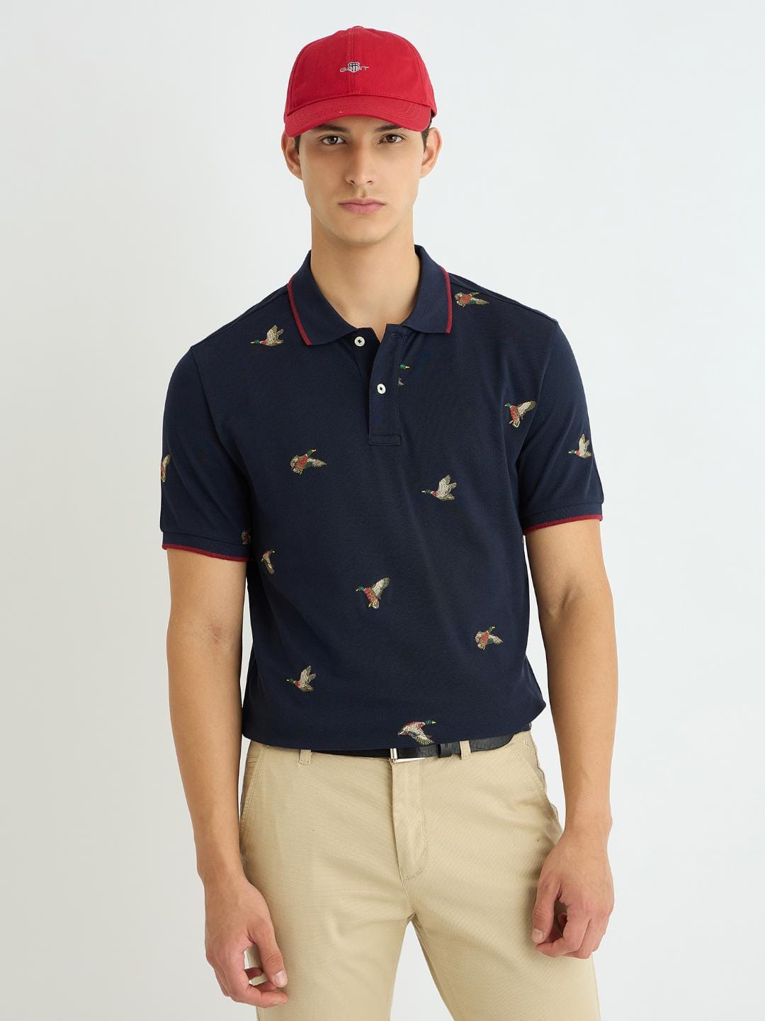 Gant Men Blue Embroidered Polo Tshirt