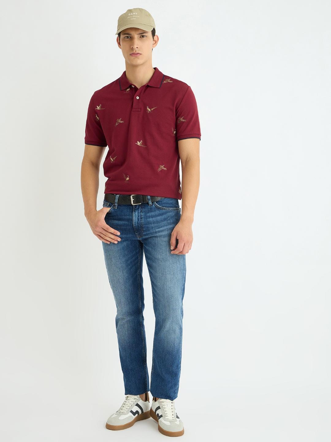 Gant Men Blue Embroidered Polo Tshirt