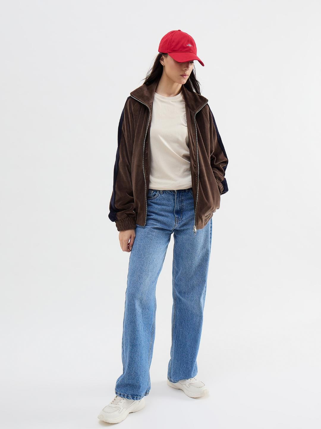 Gant Women Off White Graphic Crew Neck Tshirt