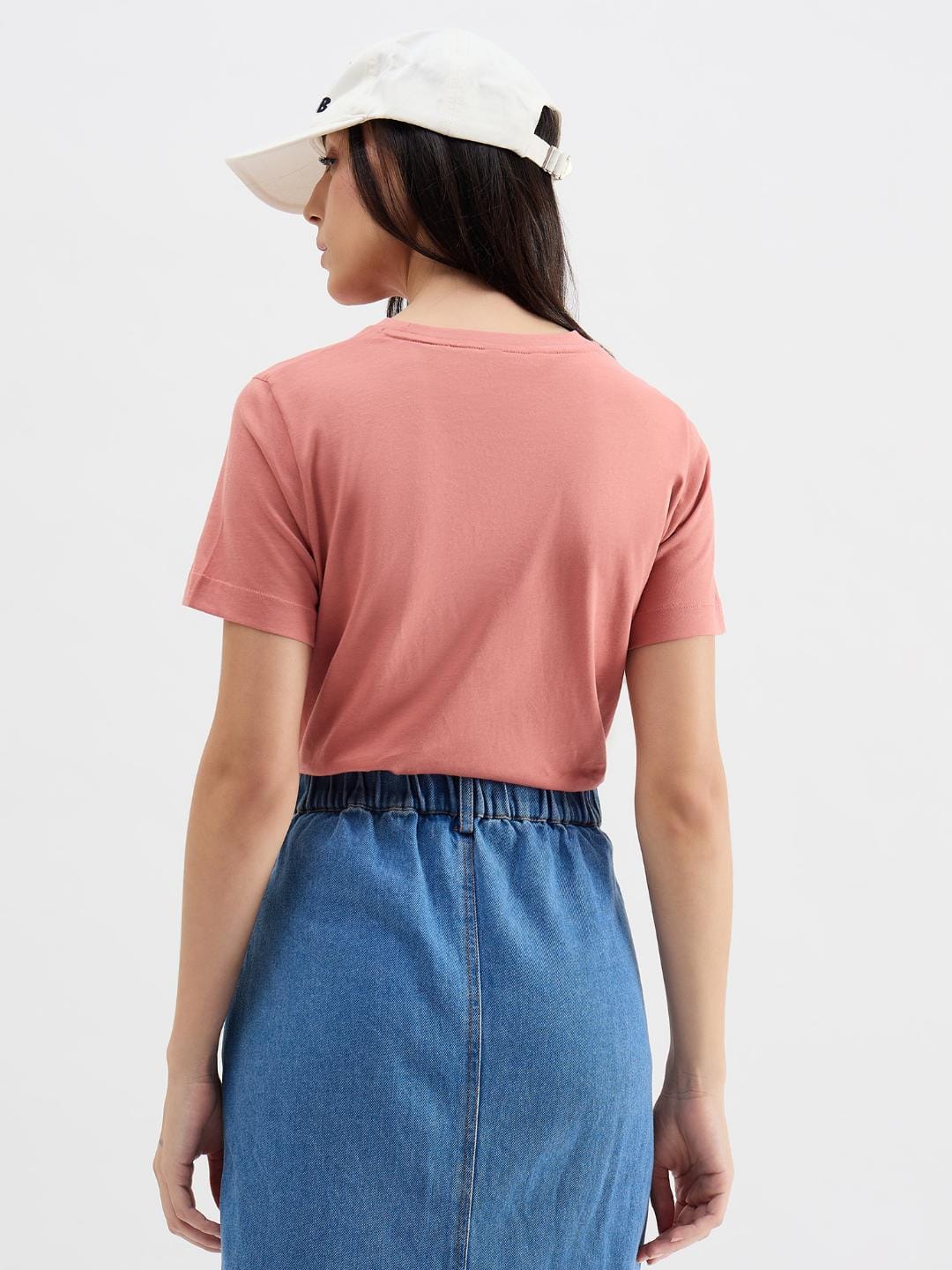 Gant Women Red Graphic Crew Neck Tshirt