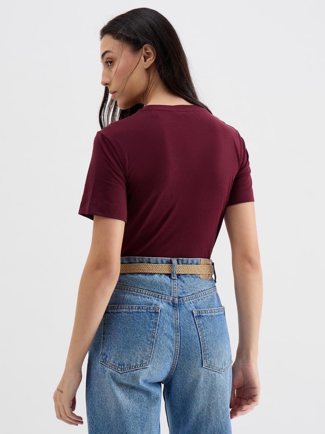 Gant Women Red Graphic Crew Neck Tshirt