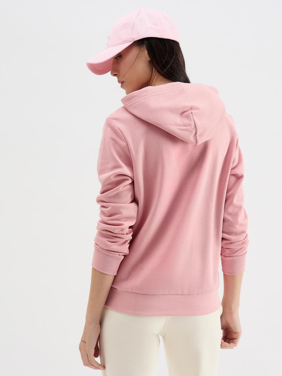 Gant Women Pink Solid Hooded Sweatshirt