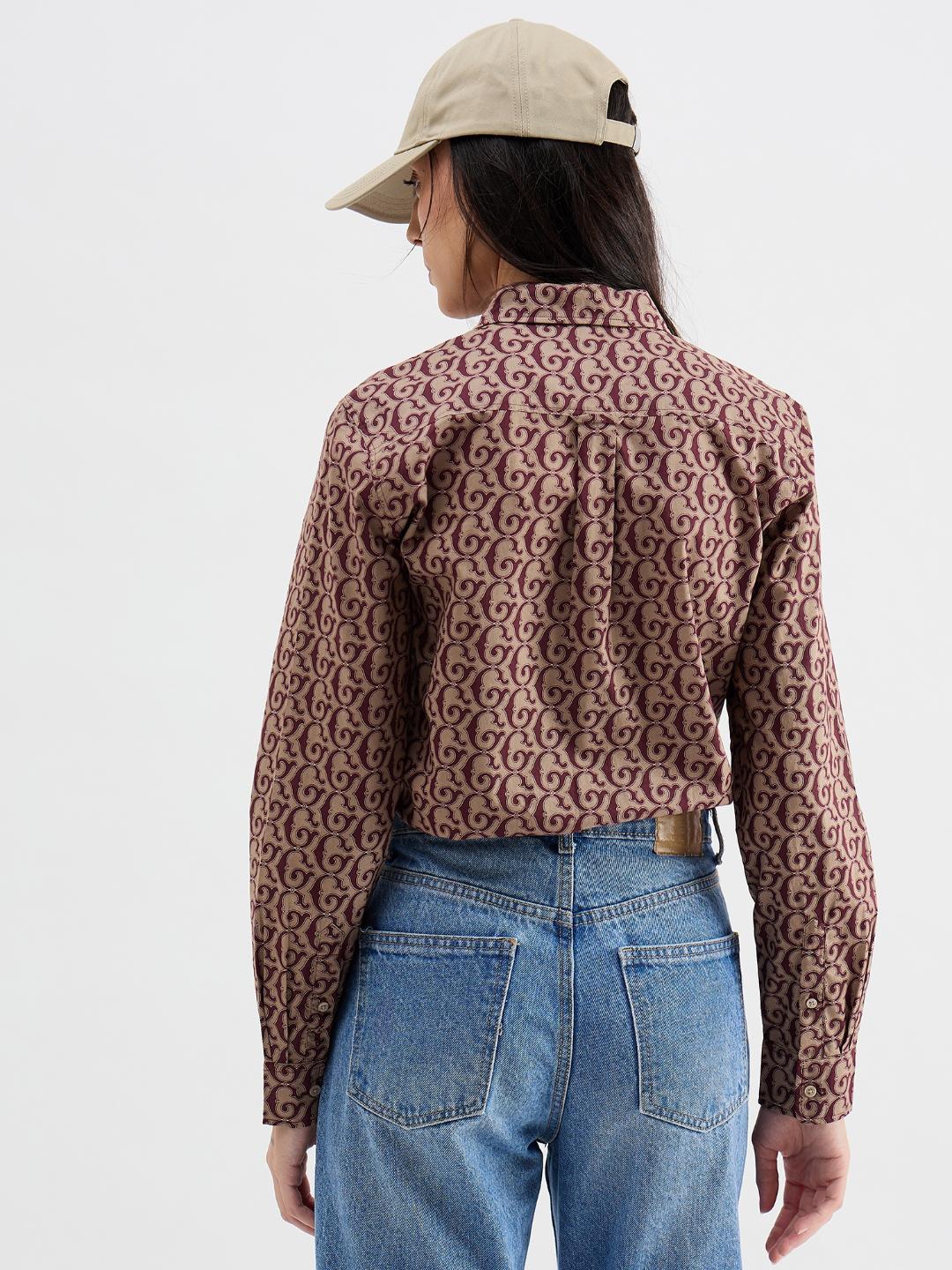 Gant Women Red Printed Collar Shirt