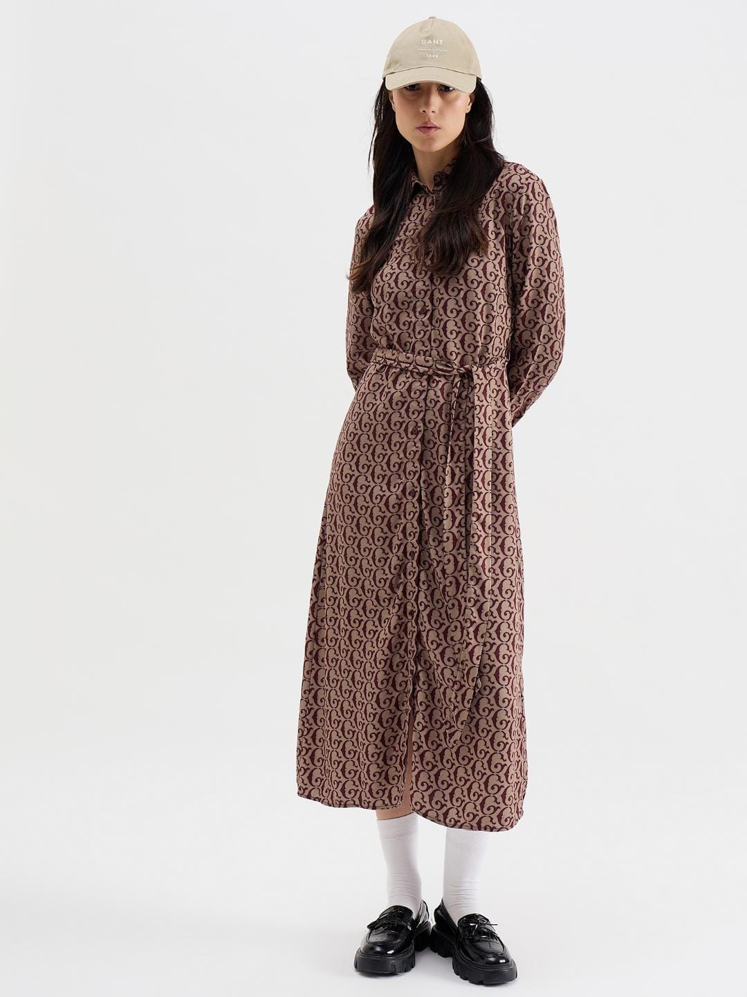 Gant Women Red Printed Collar Dress